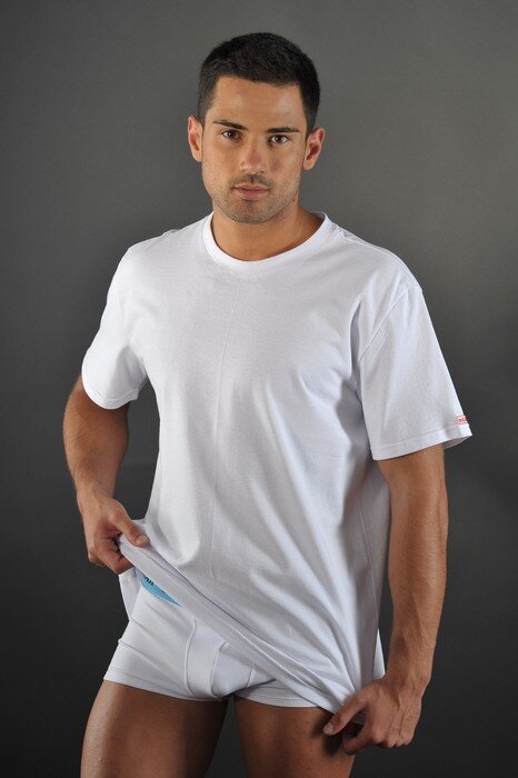 Чоловіча футболка однотонна Lans, розмір M, white