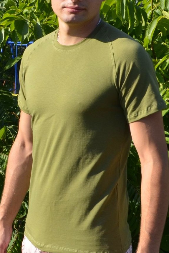Чоловіча футболка ЗСУ з коротким рукавом в обтяжку, розмір L, khaki