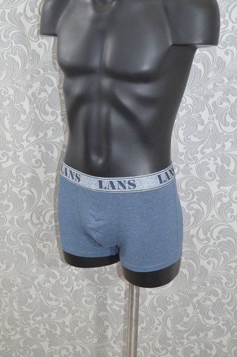 Мужские трусы шорты из открытым поясом из вискозы с логотипом Lans, размер M, azure