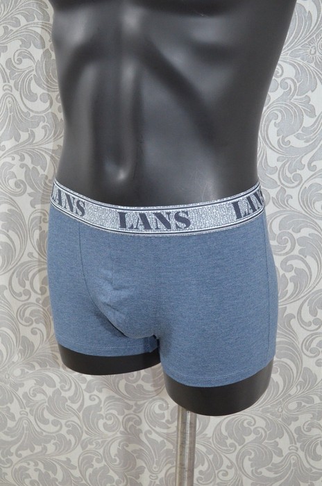 Мужские трусы шорты из открытым поясом из вискозы с логотипом Lans, размер M, azure