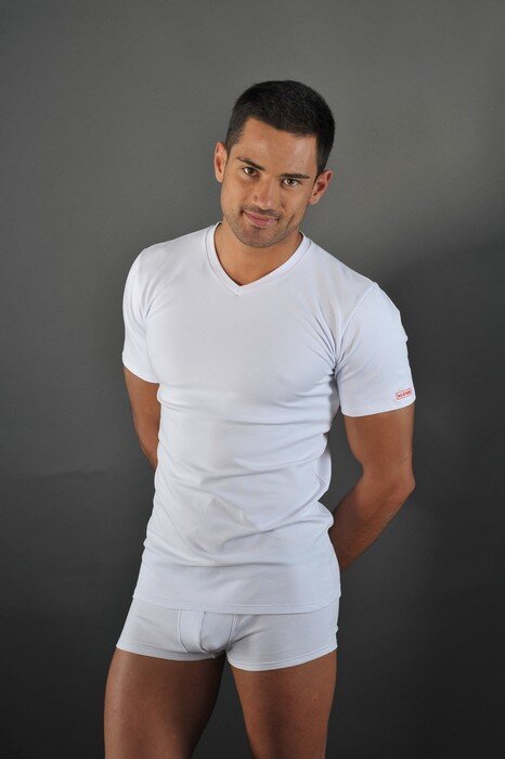 Мужская футболка Lans с коротким рукавом в обтяжку, размер M, white