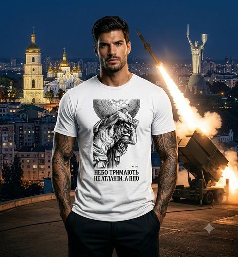 Чоловіча футболка Lans "ППО", розмір XL, white
