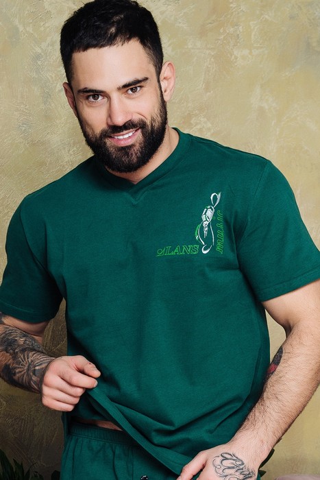 Мужская футболка Lans "Микрофон", размер M, green dark