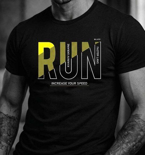 Чоловіча футболка Lans "Run", розмір M, black