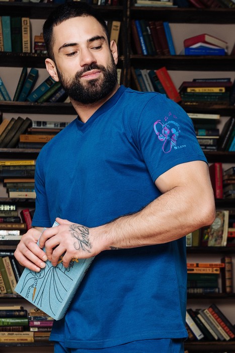 Мужская футболка Lans "Сердце", размер M, blue