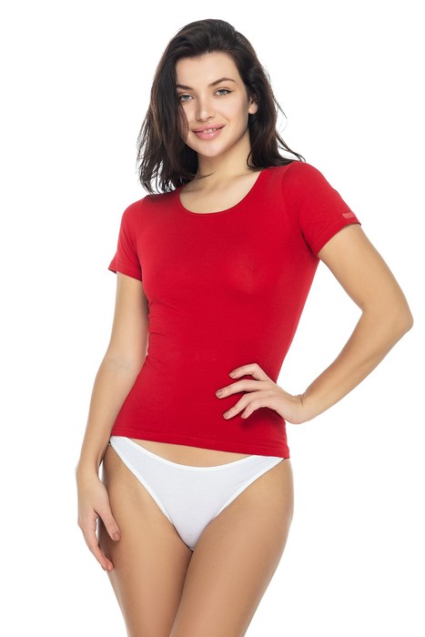 Женская футболка Lans с эластаном, размер S - XL, красный
